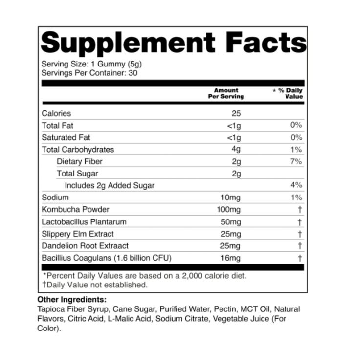Kombucha Probiotic Gummies for Digestive Support