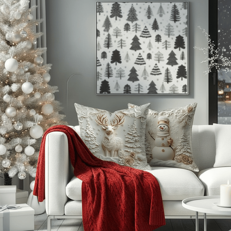 🎅 Saldi di Natale -49%!  Federa per cuscino con motivo natalizio