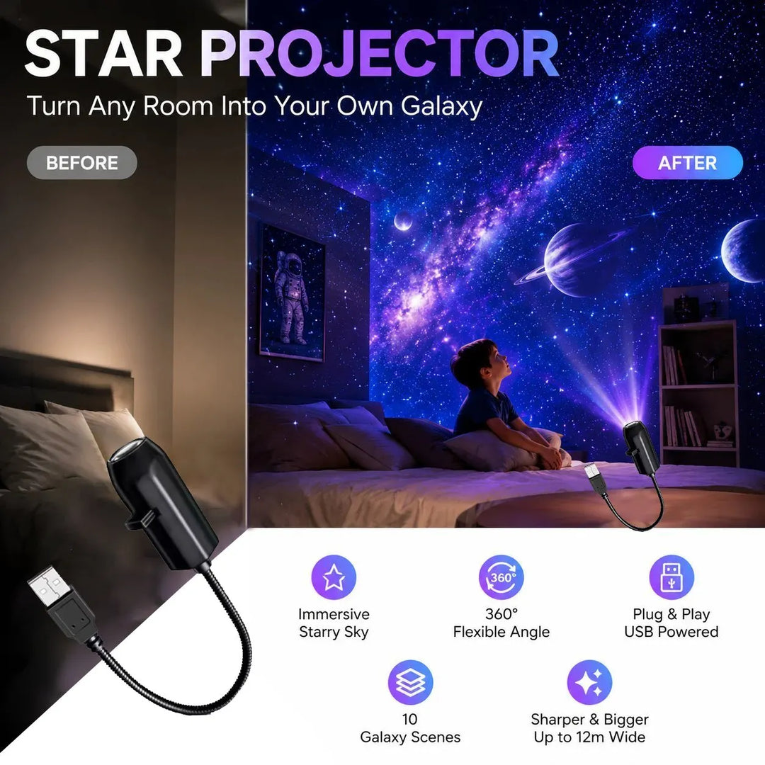 ✨HD Starry Sky Projector – Plug & Play 🌌