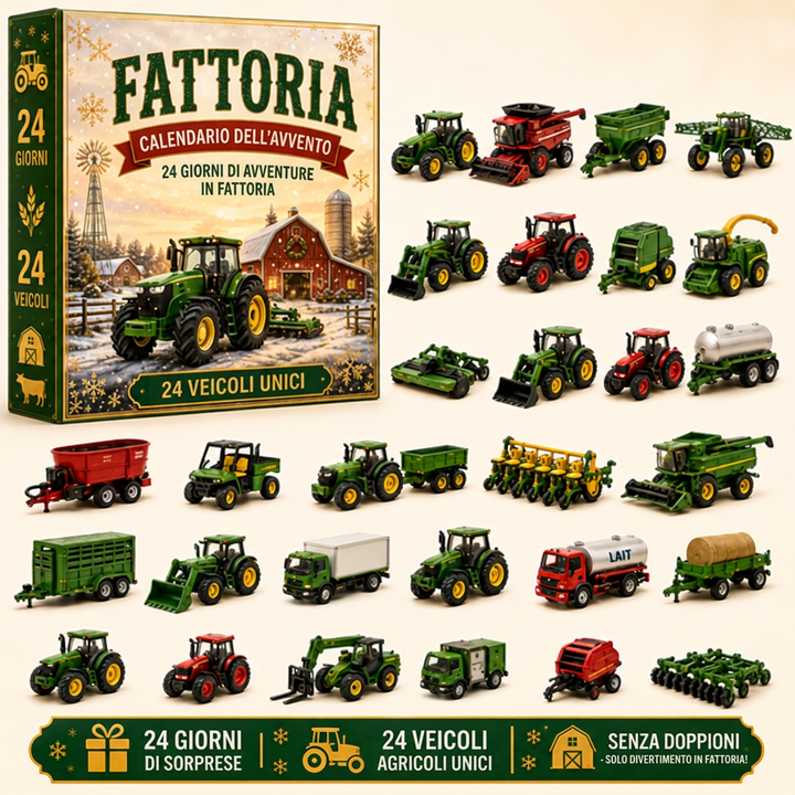 Calendario dell’Avvento con 24 veicoli in miniatura