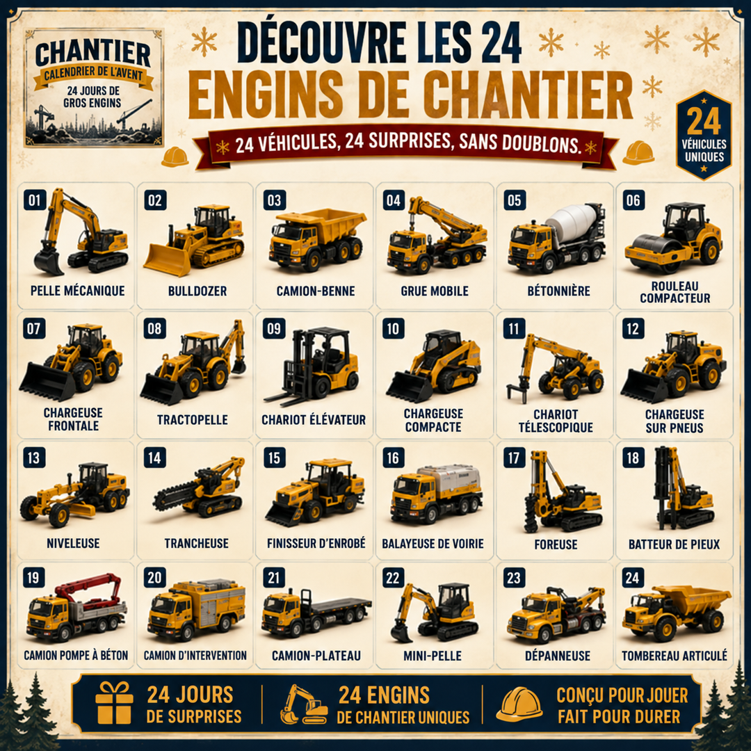 Calendario dell’Avvento con 24 veicoli in miniatura