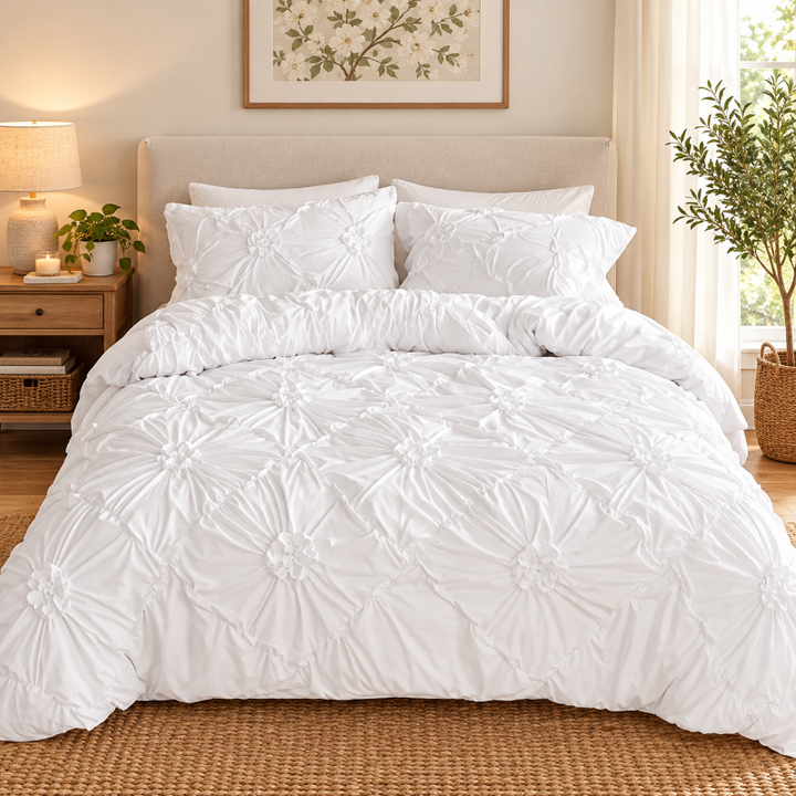 Floral Ruffled Duvet Cover Set