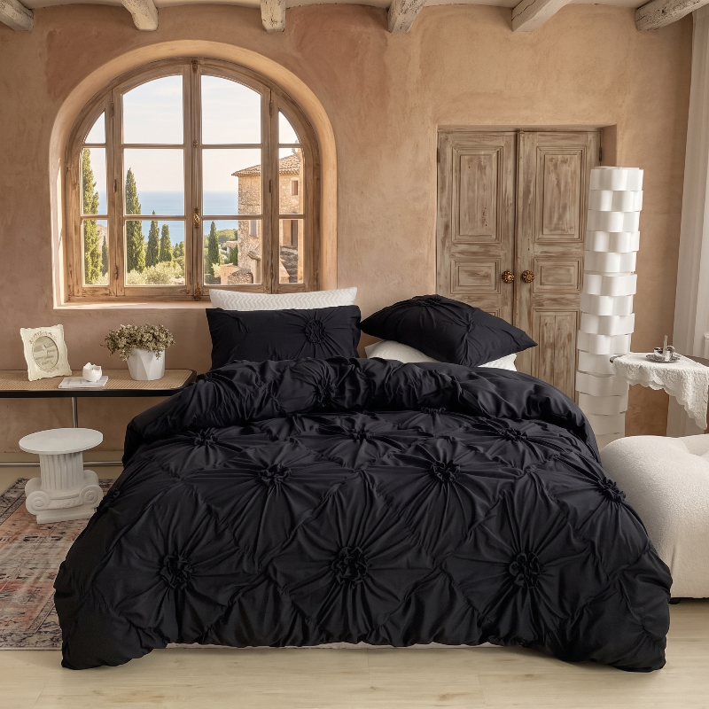 Floral Ruffled Duvet Cover Set
