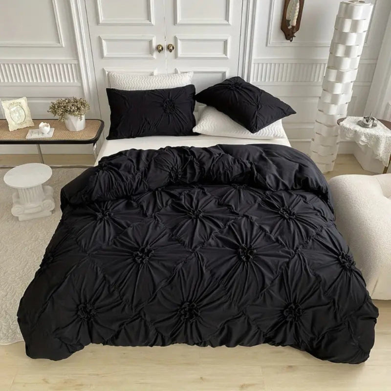 Floral Ruffled Duvet Cover Set