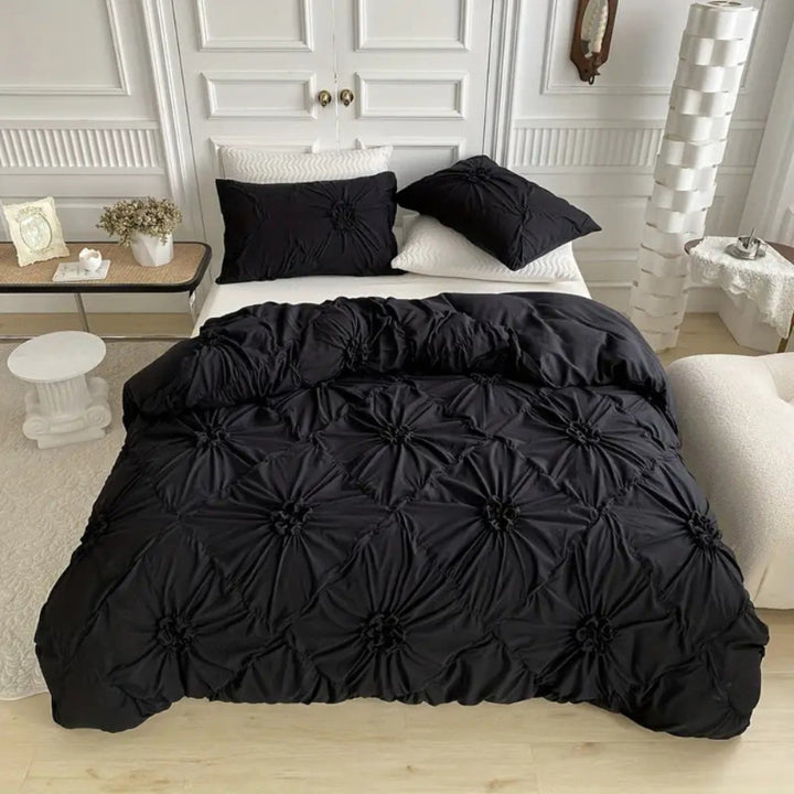 Floral Ruffled Duvet Cover Set