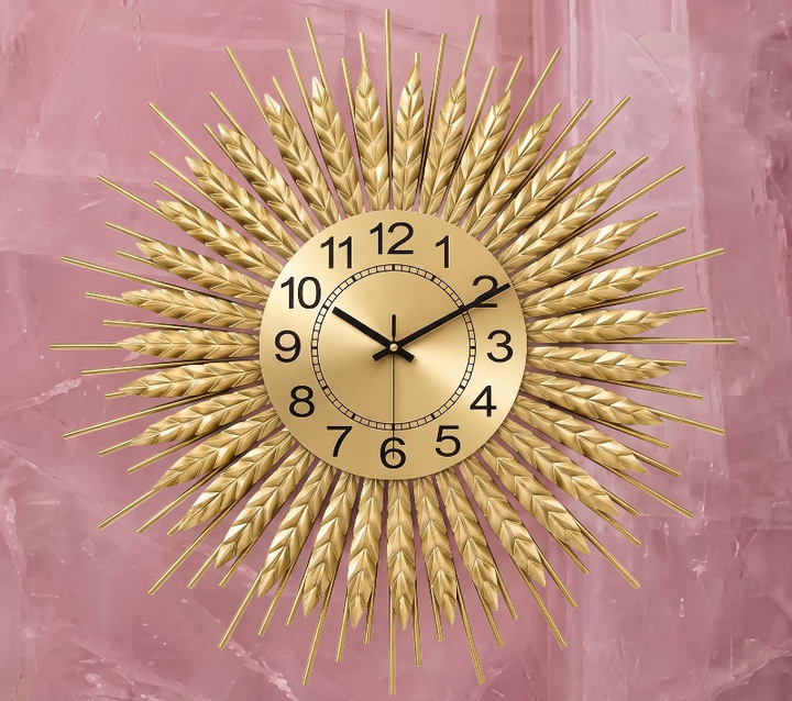 Refined Gold Sunburst Design Wall Clock
