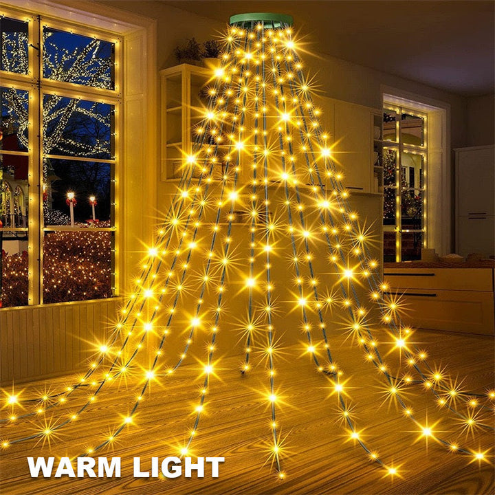 🎄 Luci LED ad Anello con Stella a Cinque Punte per Albero di Natale