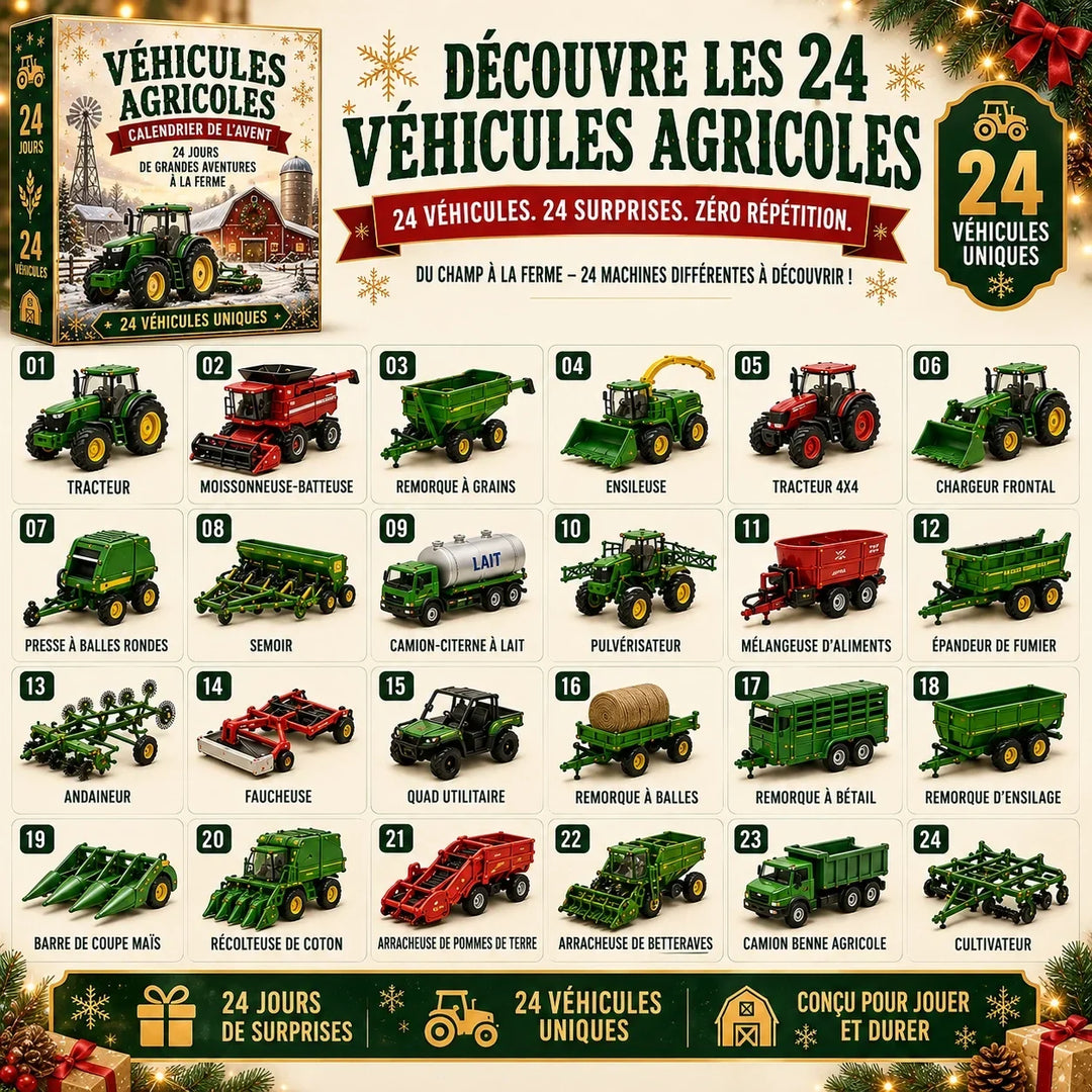 Calendario dell’Avvento con 24 veicoli in miniatura