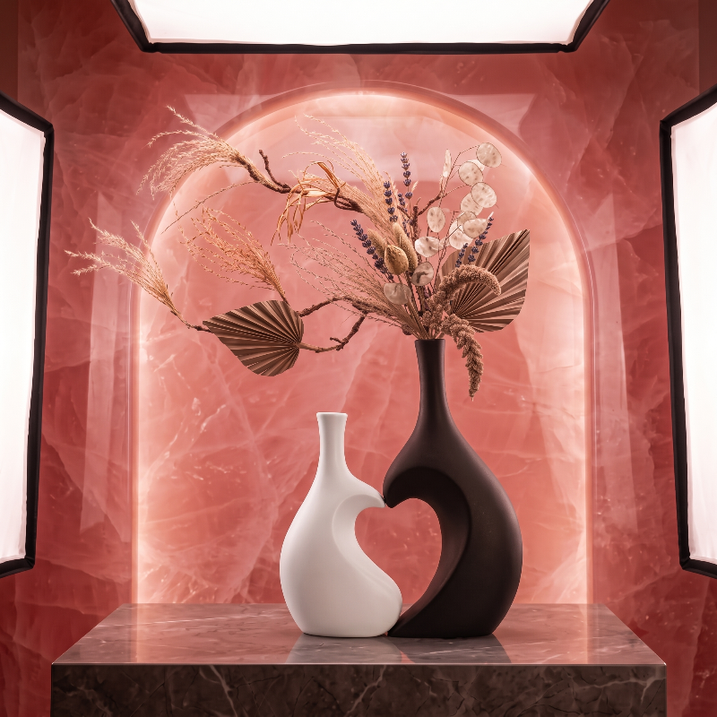 Vaso decorativo in resina – Eleganza nordica