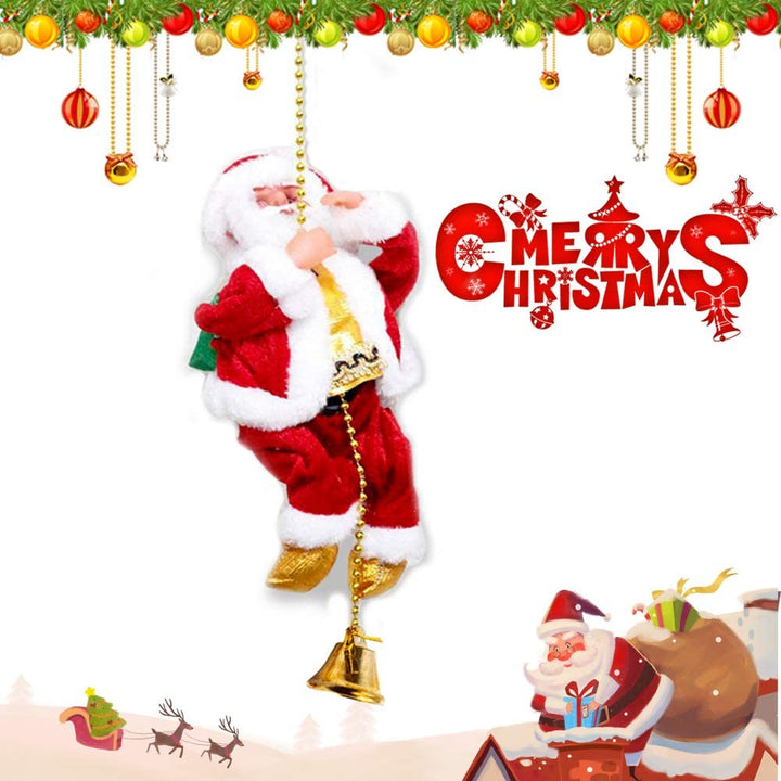 (🎉 Promozione di Natale Anticipata - 50% DI SCONTO 🎄) Babbo Natale Musicale con Corda Arrampicante