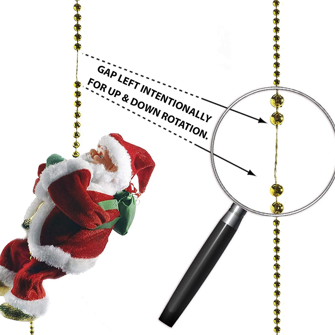 (🎉 Promozione di Natale Anticipata - 50% DI SCONTO 🎄) Babbo Natale Musicale con Corda Arrampicante