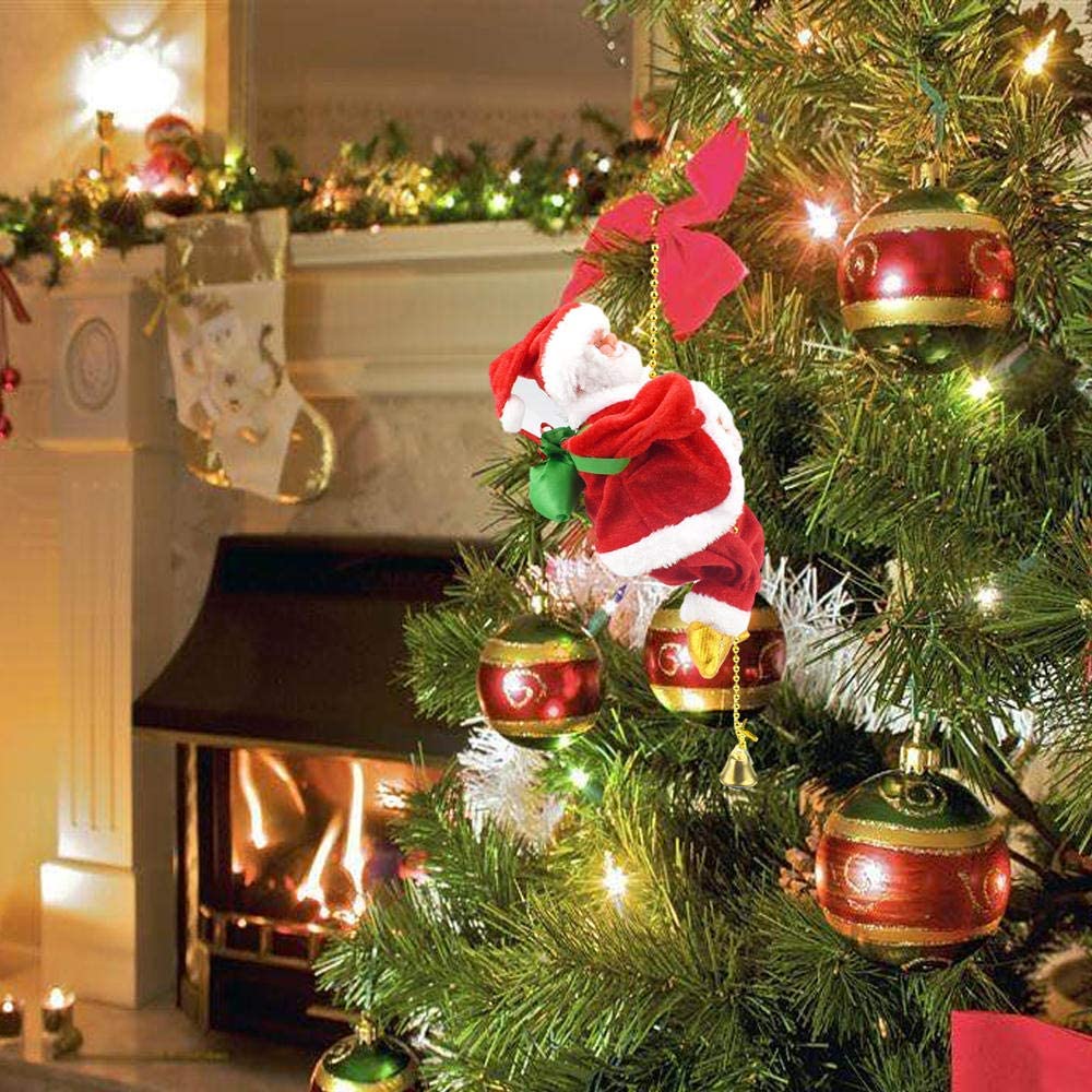 (🎉 Promozione di Natale Anticipata - 50% DI SCONTO 🎄) Babbo Natale Musicale con Corda Arrampicante