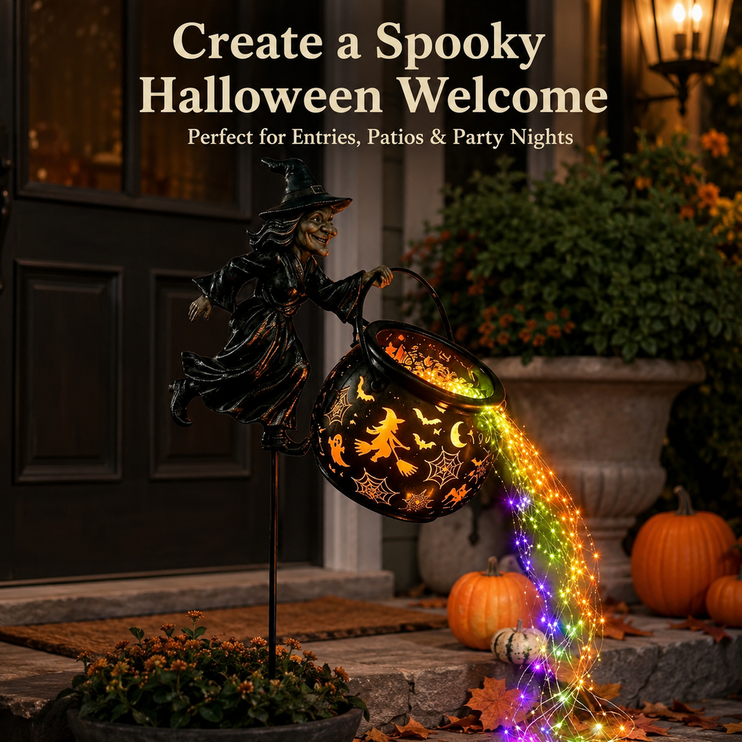 🎃🧙‍♀️ Luce da Giardino Halloween con Proiezione del Calderone della Strega ✨