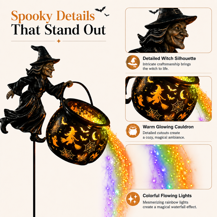 🎃🧙‍♀️ Luce da Giardino Halloween con Proiezione del Calderone della Strega ✨