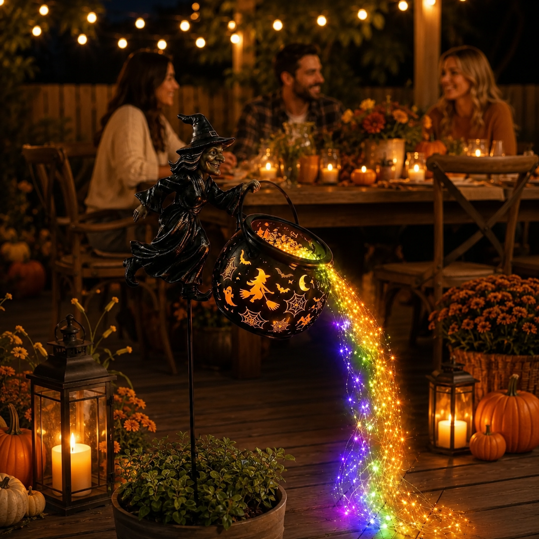 🎃🧙‍♀️ Luce da Giardino Halloween con Proiezione del Calderone della Strega ✨