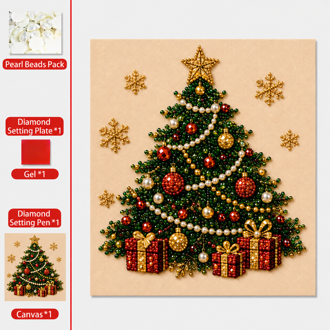 🎨💎 Kit Fai-da-Te Diamond Painting Natalizio con Perline Effetto Perla