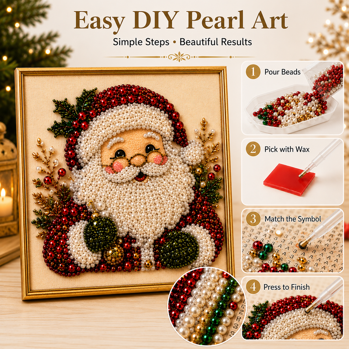 🎨💎 Kit Fai-da-Te Diamond Painting Natalizio con Perline Effetto Perla