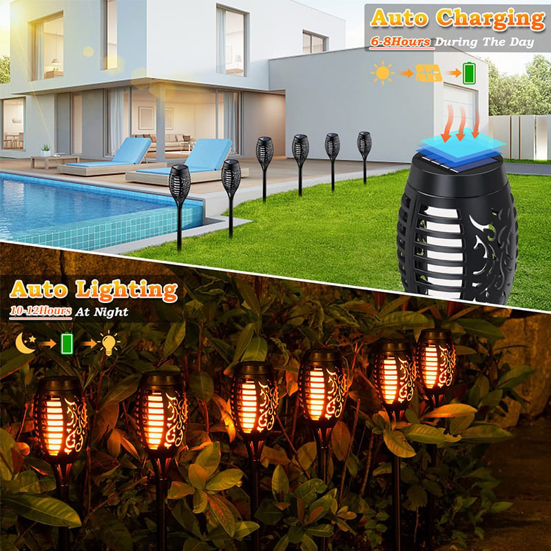 🔥Luci solari 2025 – Illuminazione esterna con effetto fiamma tremolante