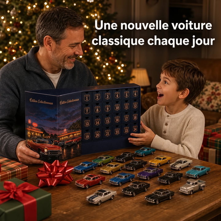🚗 Calendario dell’Avvento Auto Americane Classiche – 24 Modellini Vintage 🎄