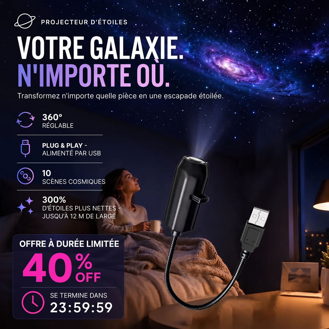 ✨ Proiettore HD Cielo Stellato – Plug & Play 🌌