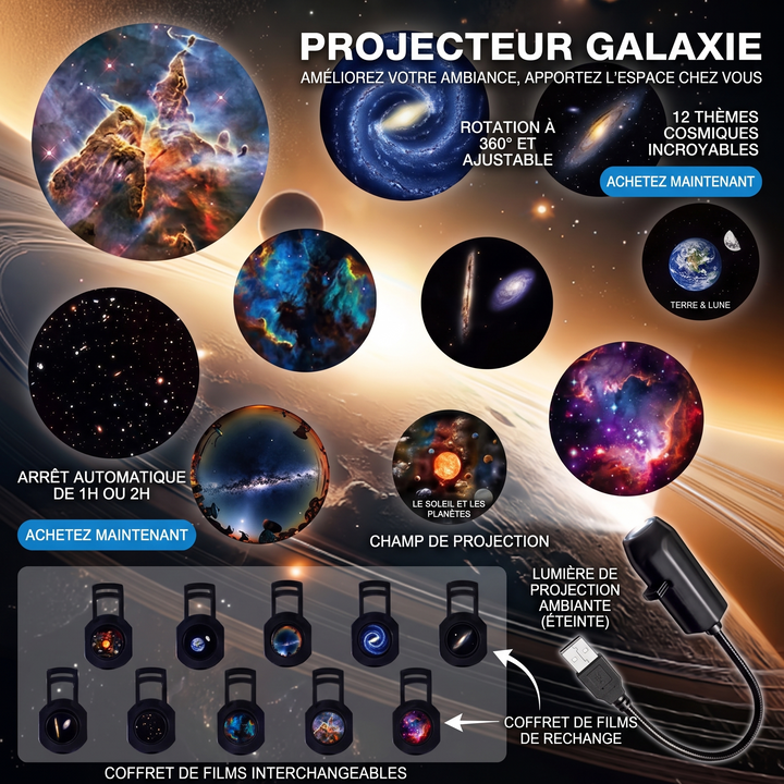 ✨ Proiettore HD Cielo Stellato – Plug & Play 🌌