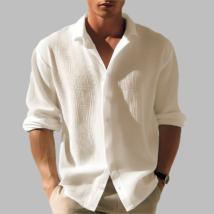 Chemise décontractée texturée et respirante pour homme