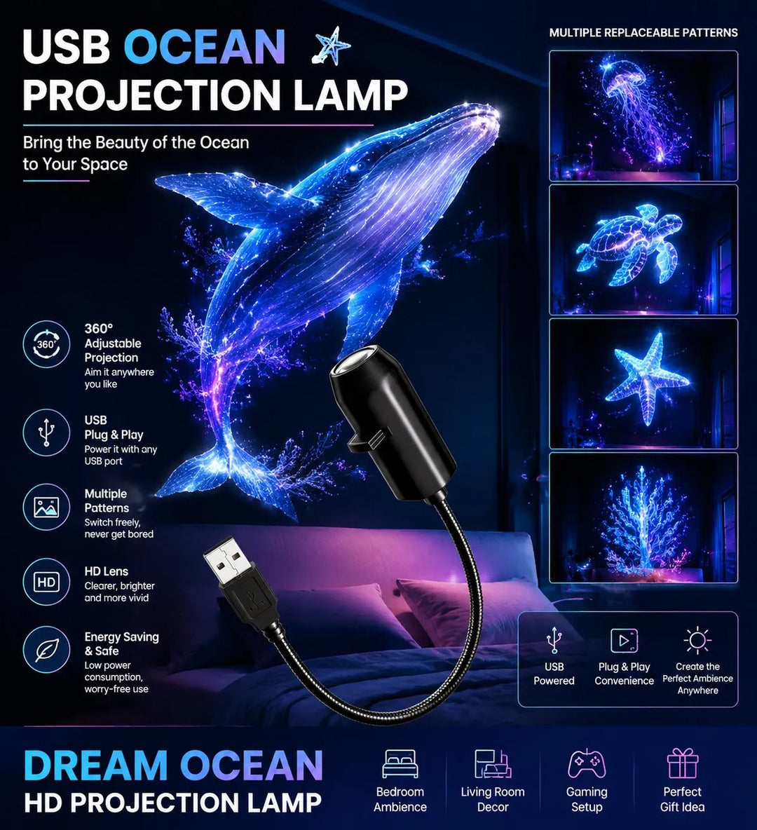 ✨HD Starry Sky Projector – Plug & Play 🌌