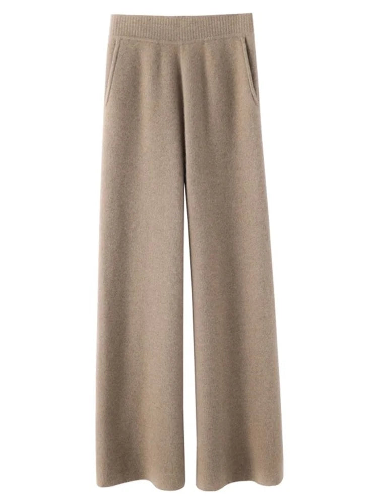 Pantalon d'intérieur en cachemire taille haute pour femme