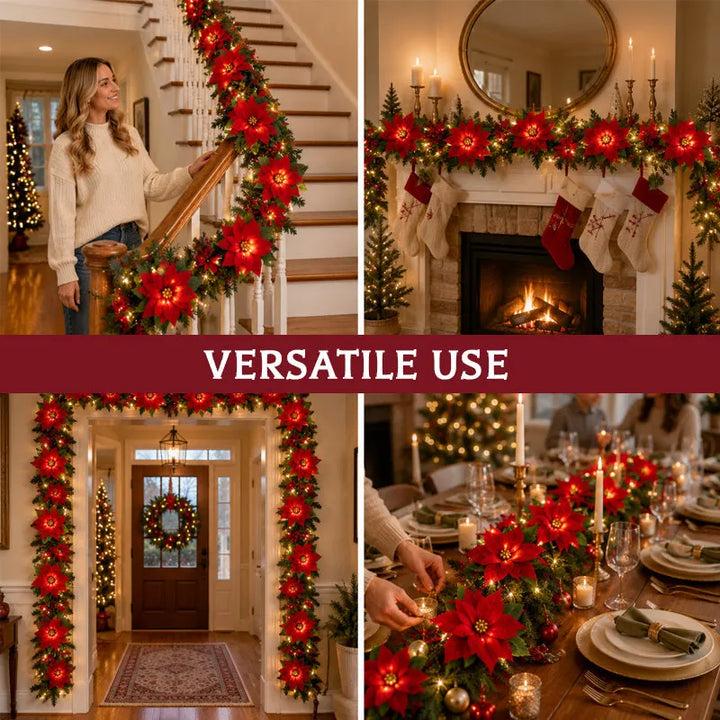 🌺 Velvet Flowers, Holly Berries & Warm Lights