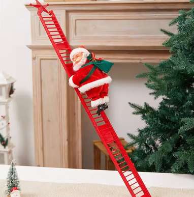 (🎉 Promozione di Natale Anticipata - 50% DI SCONTO 🎄) Babbo Natale Musicale con Corda Arrampicante
